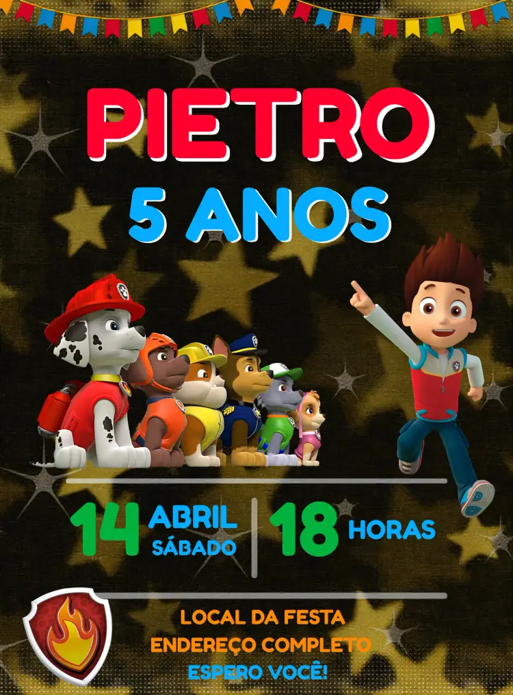 Convite Patrulha Canina Patrol