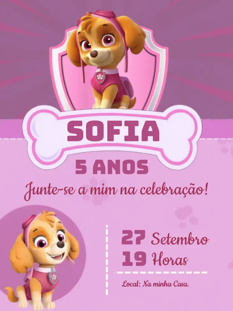 Patrulha Canina Skye Lilás
