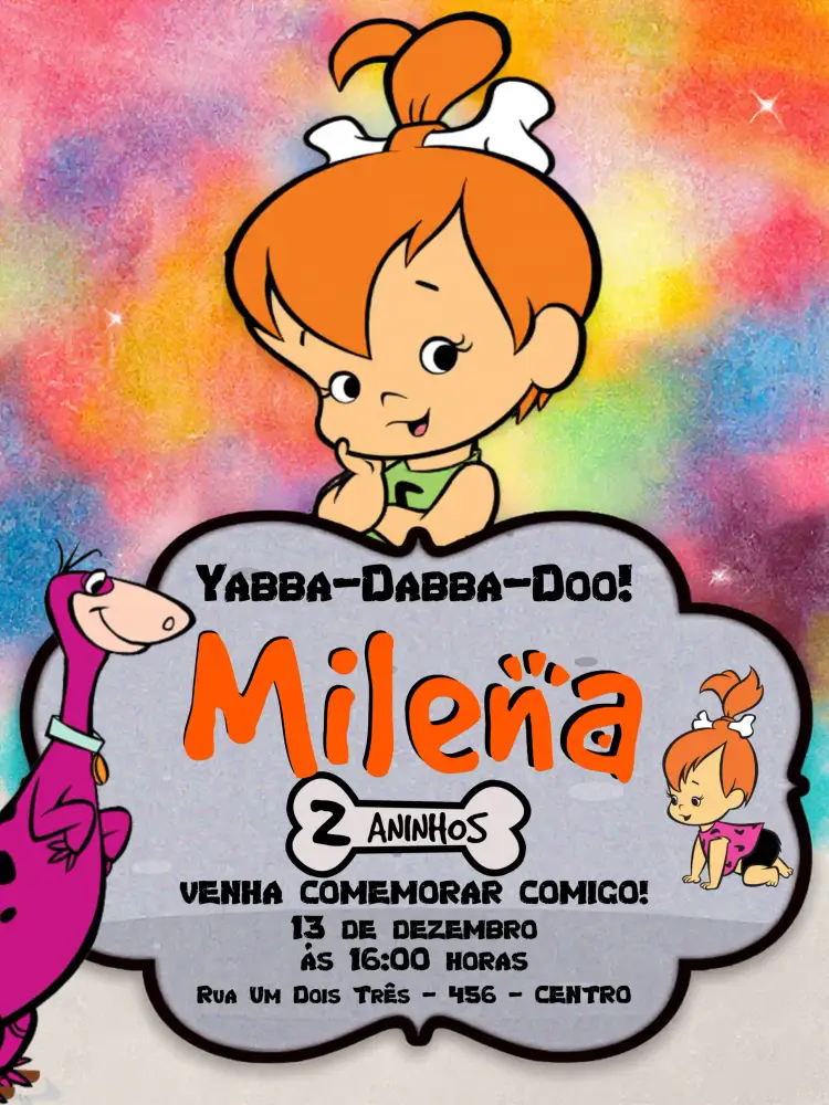 Convite Pedrita Flinstones
