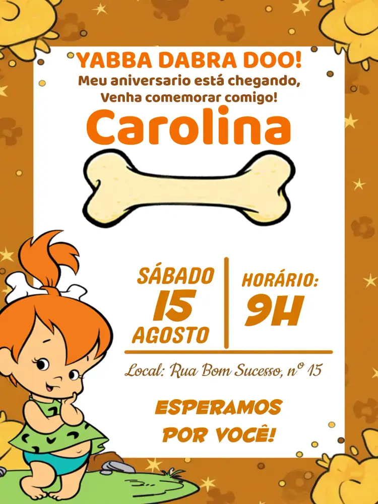 Convite Pedrita Laranja