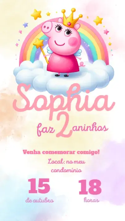 Convite Peppa Pig