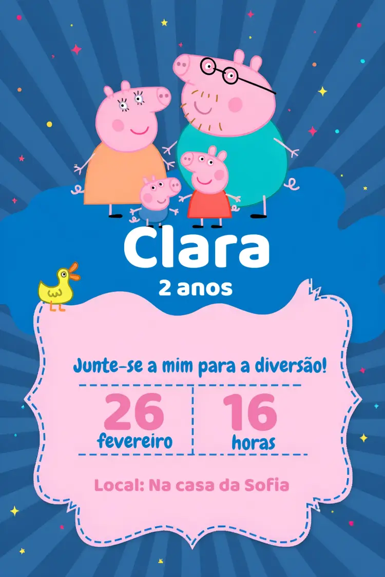 Convite Peppa Pig