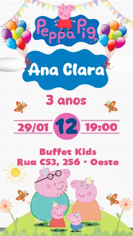 Convite Peppa Pig
