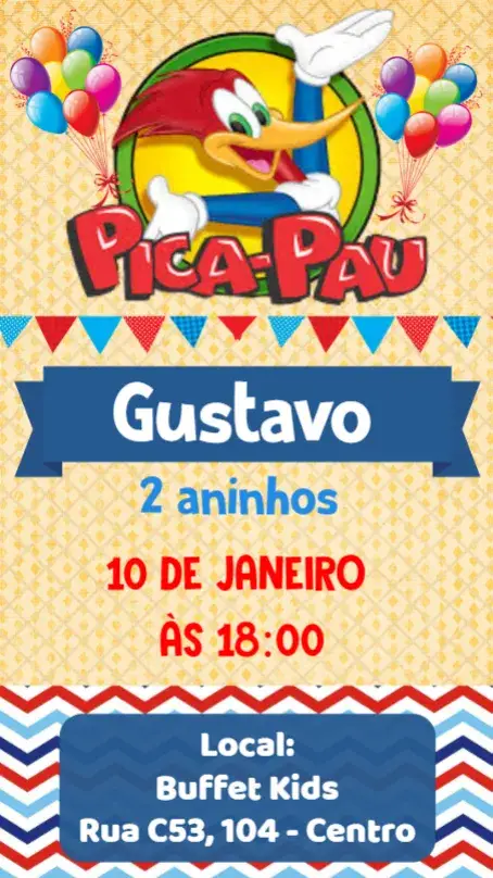 Convite Pica Pau