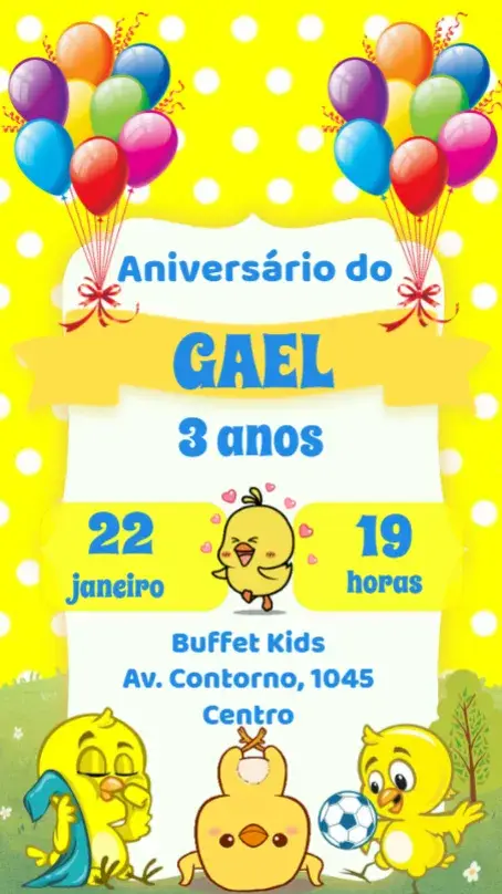 Convite Pintinho Amarelinho