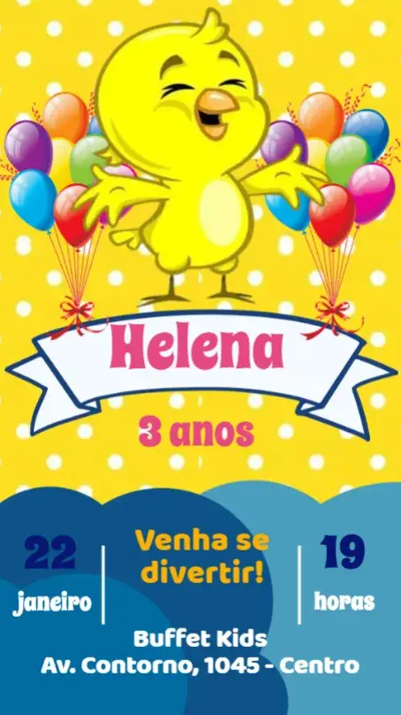 Convite Pintinho Amarelinho
