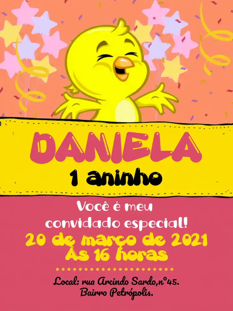 Convite Pintinho Amarelinho Balões – tema Mais pesquisados colorido, lúdico, infantil, divertido, alegre, festivo