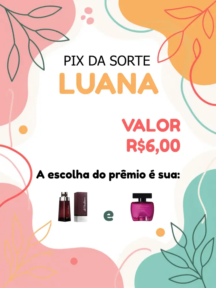 Convite Pix Da Sorte Colorido – tema Cartelas floral, colorido, moderno, divertido, vibrante, alegre