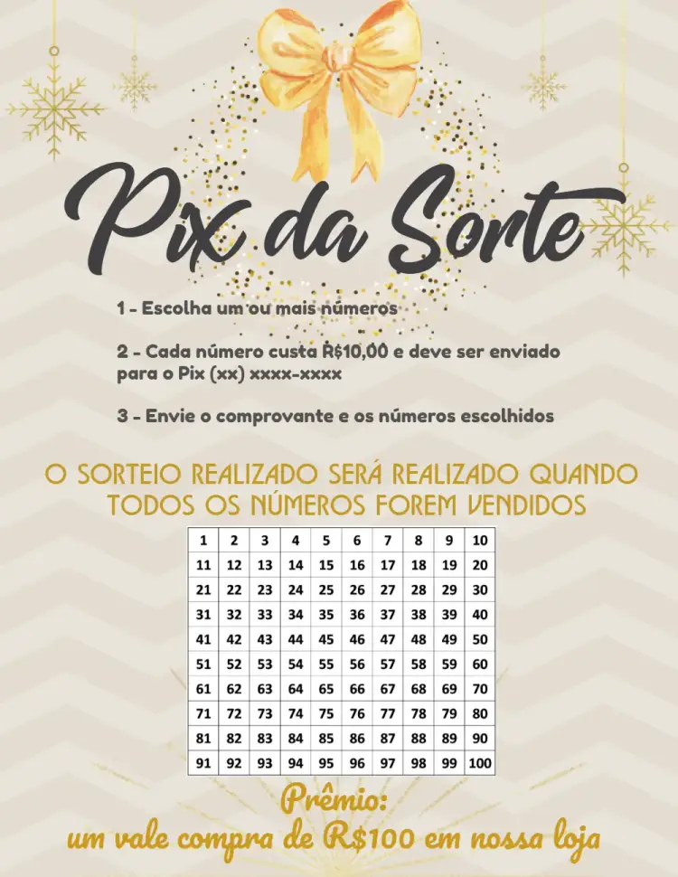 Convite Pix Da Sorte De Ano Novo Natal