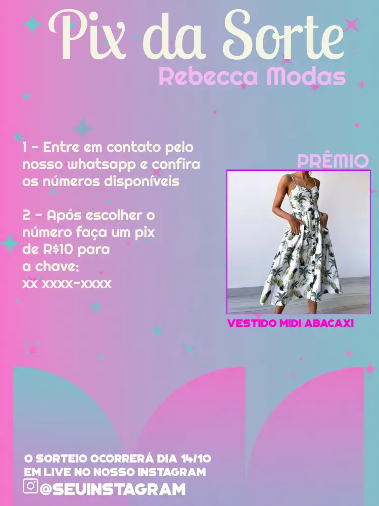 Convite Pix Premiado Loja De Roupas Colagem Fotos