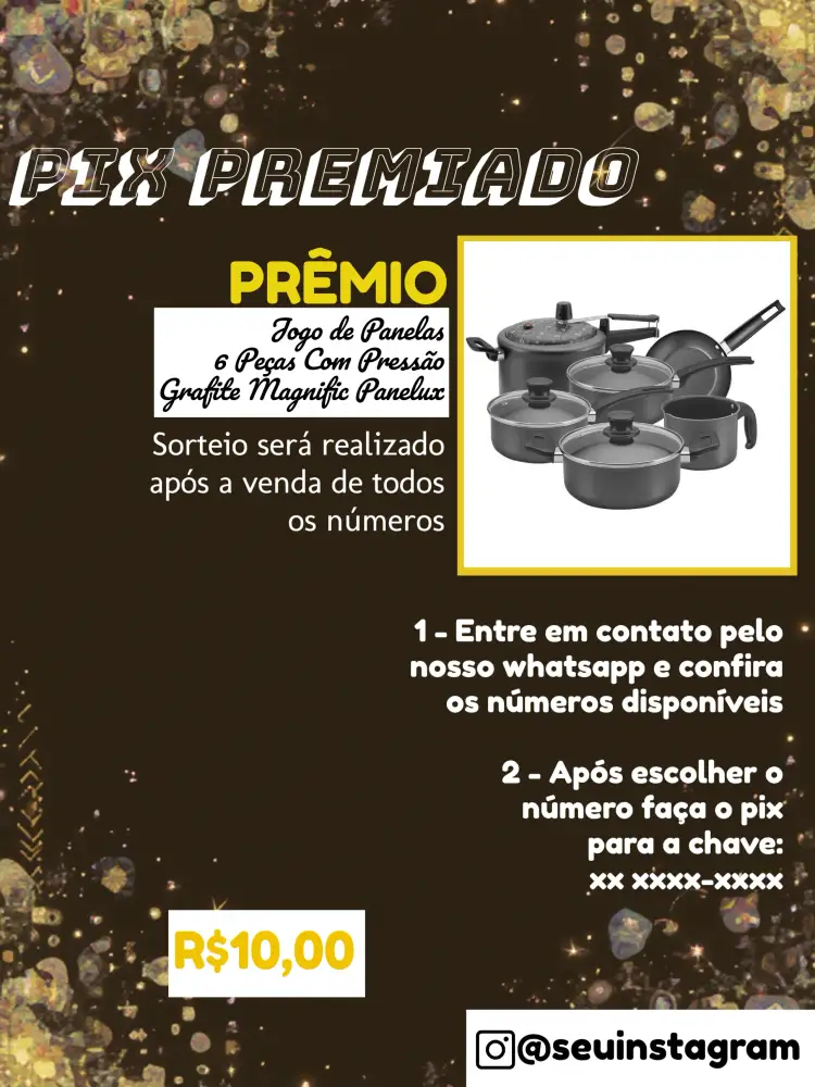 Convite Pix Premiado Preto – tema Cartelas moderno, elegante, minimalista, preto e branco, sustentável, sofisticado