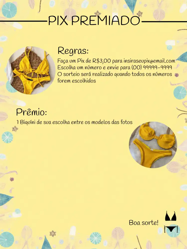Convite Pix Premiado Arte – tema Cartelas moderno, divertido, colorido, praiano, jovem, temático