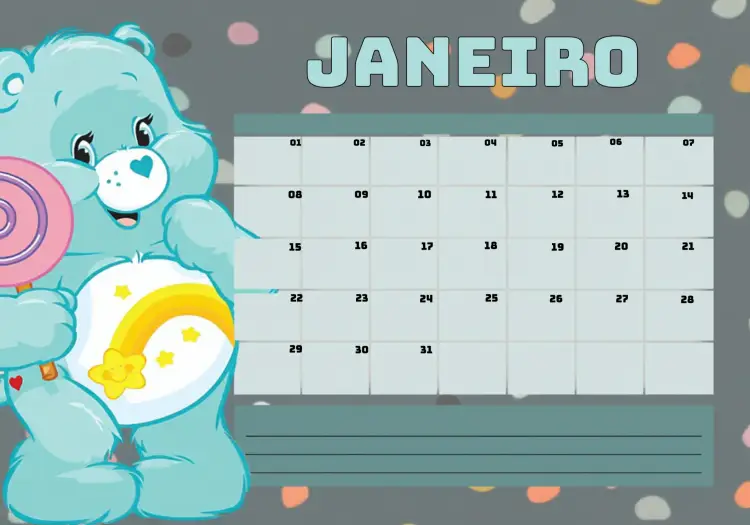 Convite Planner 2024 - Ursinhos Carinhosos Calendário