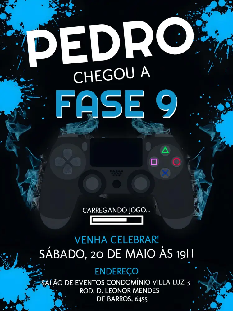 Convite Playstation 4 Branco