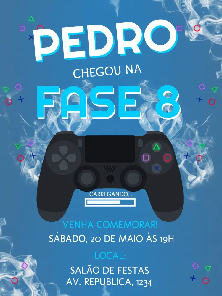 Convite Playstation 4 Preto
