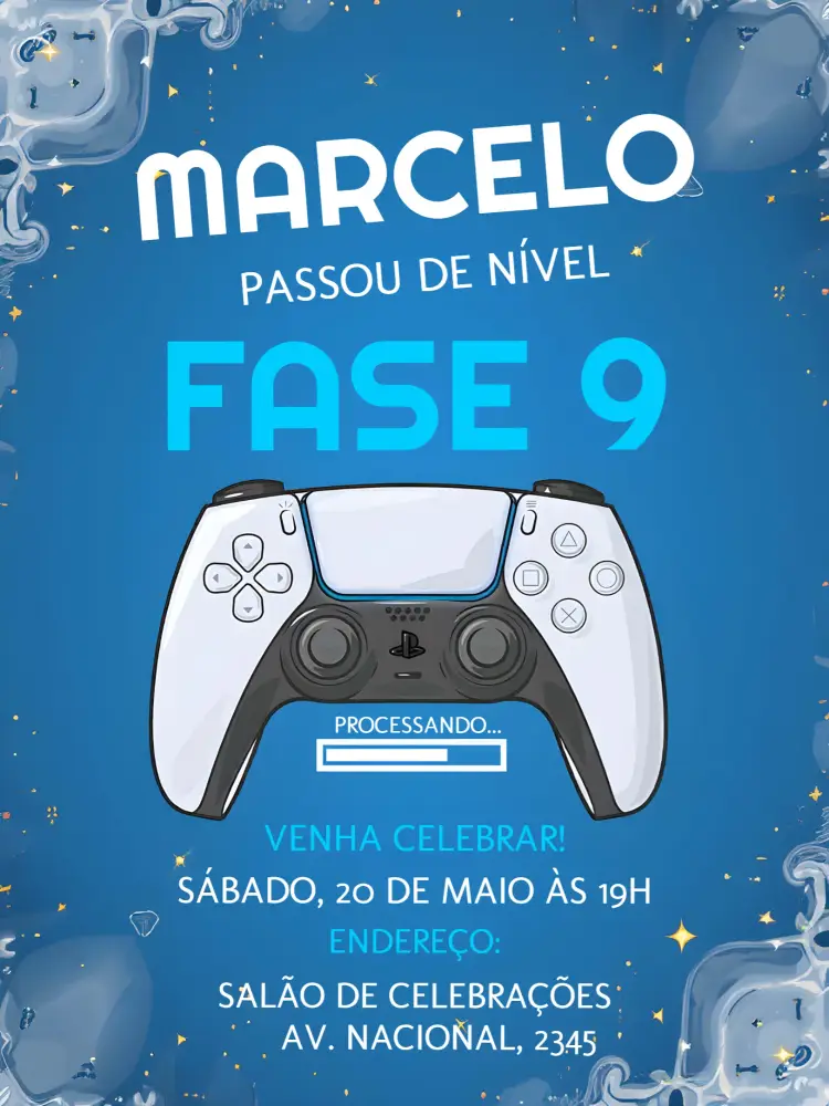 Convite Playstation 4 Verde