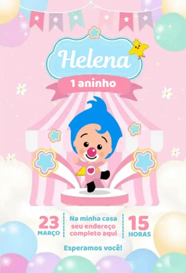 Convite Plim Plim Menina 2