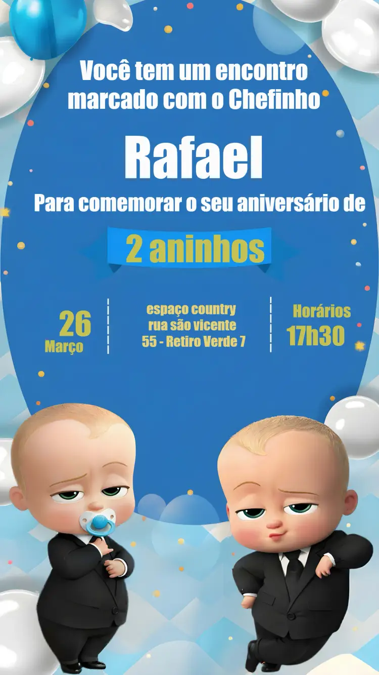 Convite Poderoso Chefinho Boss