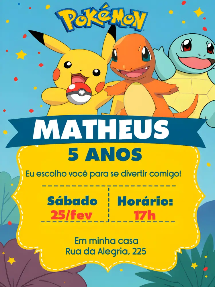 Convite Pokemon