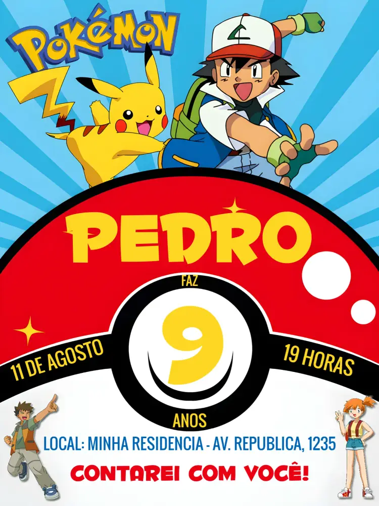 Convite Pokemon Pokebola