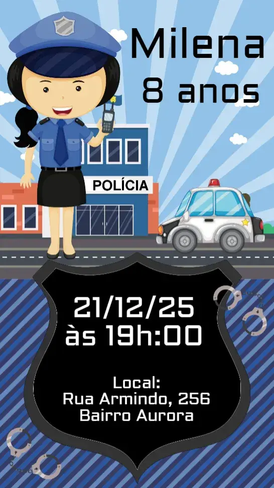 Convite Polícia Menina