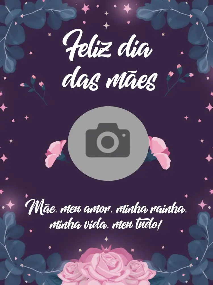 Convite Post De Dia Das Mães Com Foto Cartão – tema Datas Comemorativas rosa, moderno, floral, carinhoso, vibrante, romântico