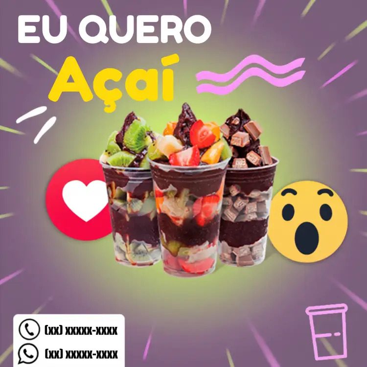Convite Post De Promoção Açaí Roxo