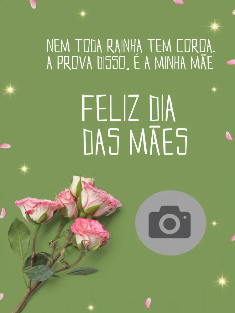 Convite Post Dia Das Mães Com Foto Cartão – tema Datas Comemorativas rosa, verde, coração, floral, moderno