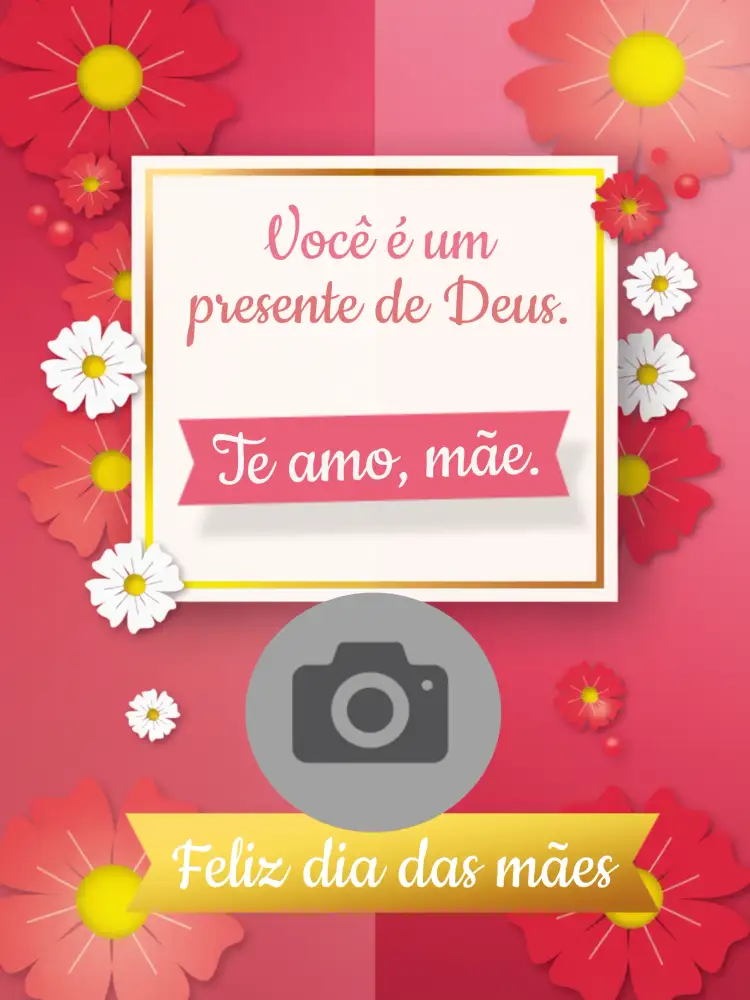 Convite Post Dia Das Mães Com Foto Cartão – tema Datas Comemorativas rosa, romântico, floral, minimalista, aquarela, moderno