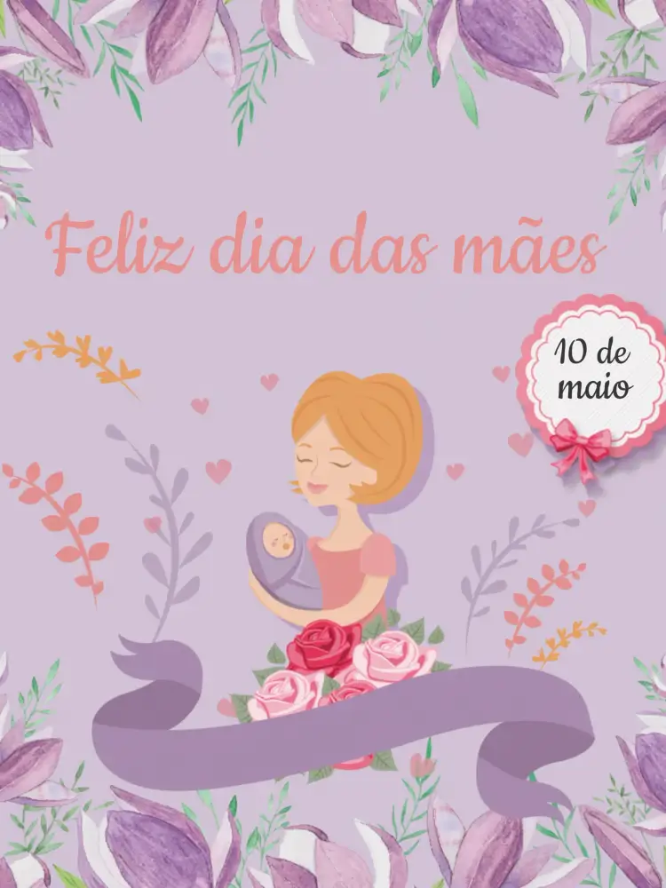 Convite Post Dia Das Mães Presente – tema Datas Comemorativas rosa, floral, moderno, delicado, minimalista