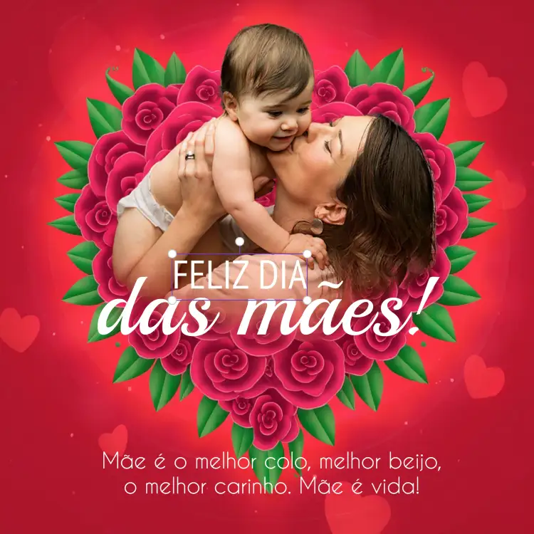 Convite Post Dia Das Mães Vermelho – tema Datas Comemorativas vermelho vibrante, moderno, minimalista, floral, elegante