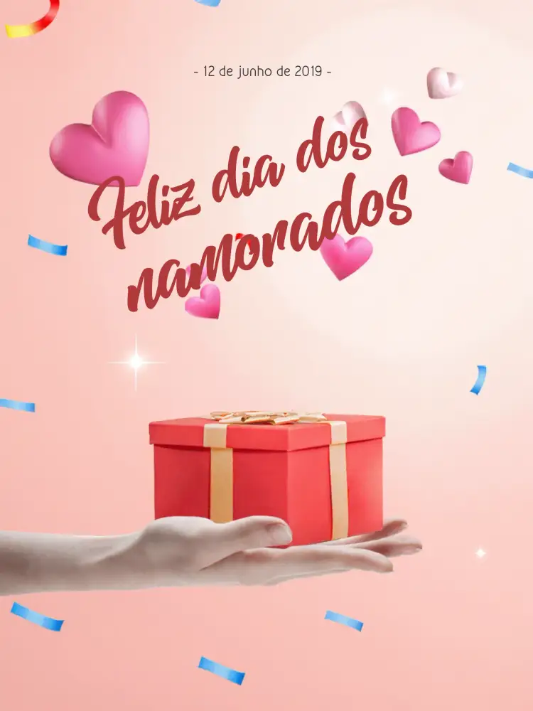 Convite Post Dia Dos Namorados Romântico – tema Mais pesquisados romântico, vermelho, coração, minimalista, moderno, apaixonado