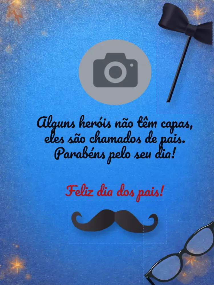 Convite Post Dia Dos Pais Com Foto Herói – tema Mais pesquisados moderno, fotos, ilustrações suaves, tons de azul e verde, elementos gráficos de heróis, minimalista