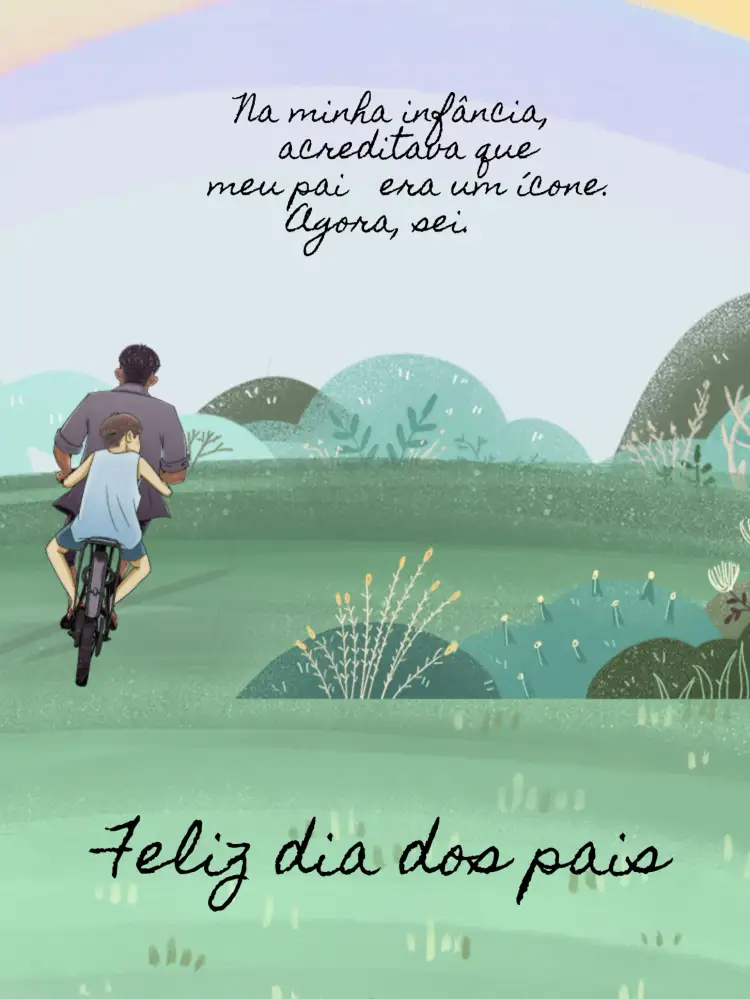 Convite Post Dia Dos Pais Herói – tema Mais pesquisados moderno, colorido, gráfico, familiar, alegre