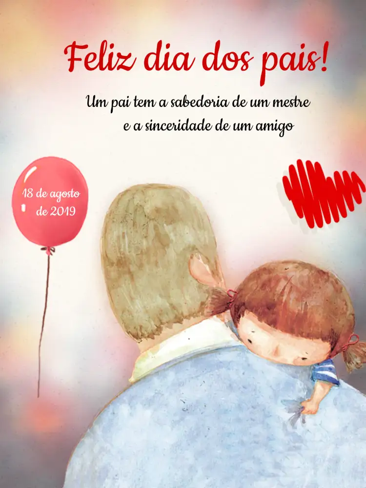 Convite Post Dia Dos Pais Homenagem – tema Mais pesquisados moderno, familiar, minimalista, colorido, elegante
