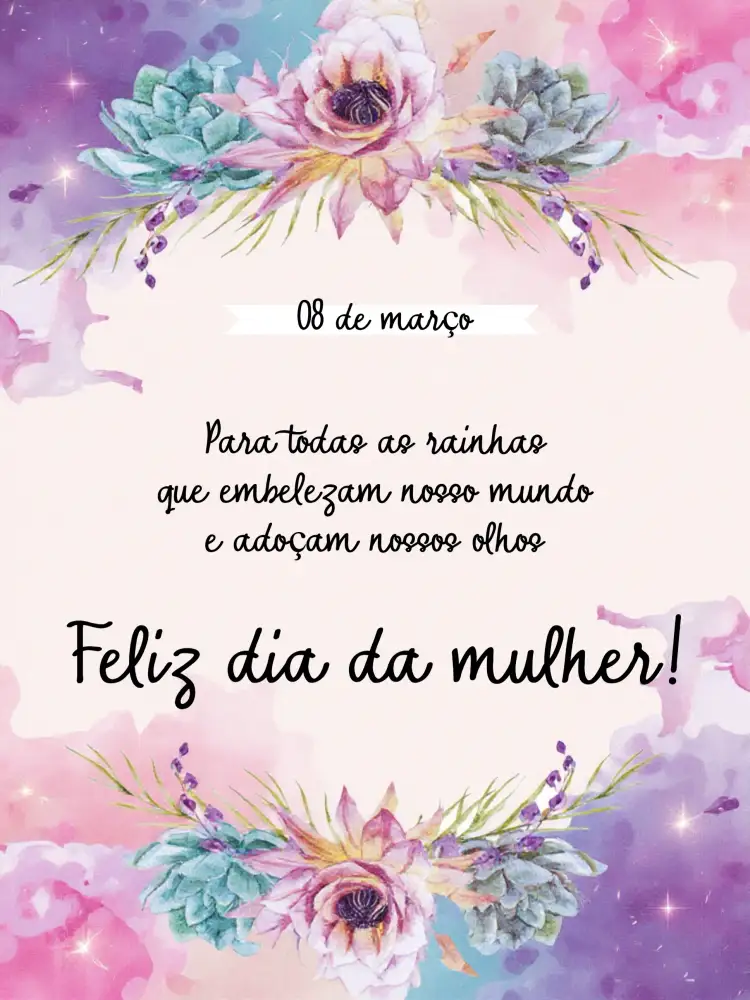 Convite Post Dia Internacional Da Mulher Feliz – tema Mais pesquisados floral, rosa, moderno, feminino, delicado, vibrante