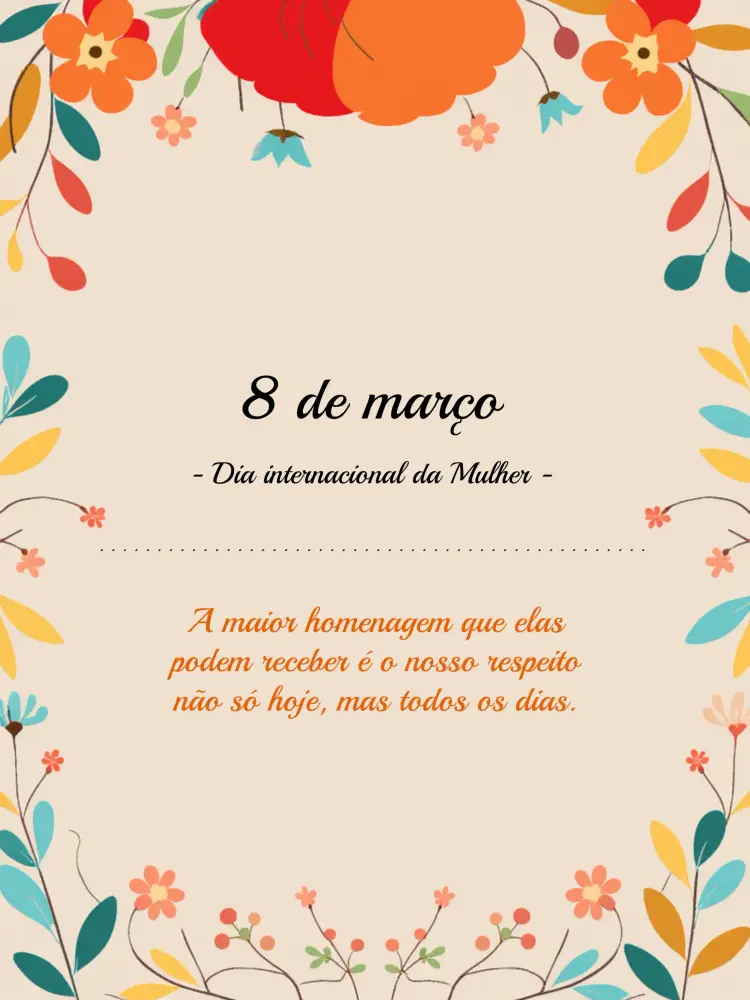 Convite Post Dia Internacional Da Mulher Flores