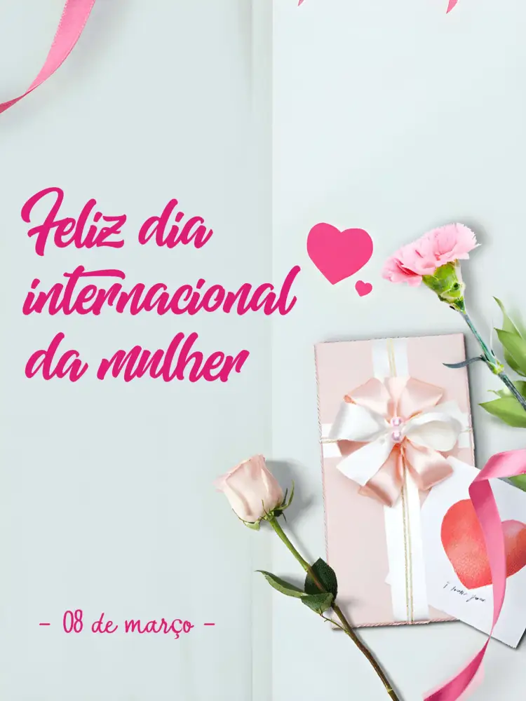 Convite Post Dia Internacional Da Mulher Rosa