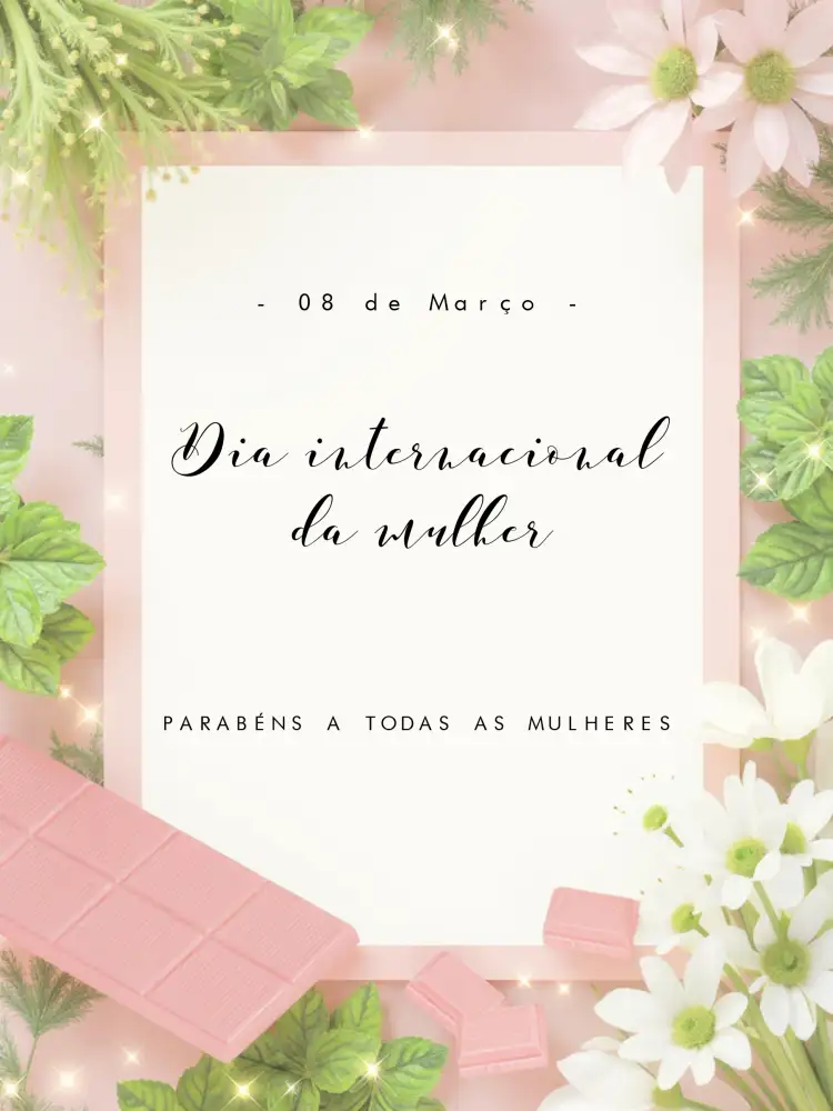 Convite Post Dia Internacional Da Mulher Rosa – tema Mais pesquisados rosa, floral, feminino, moderno, delicado, elegante