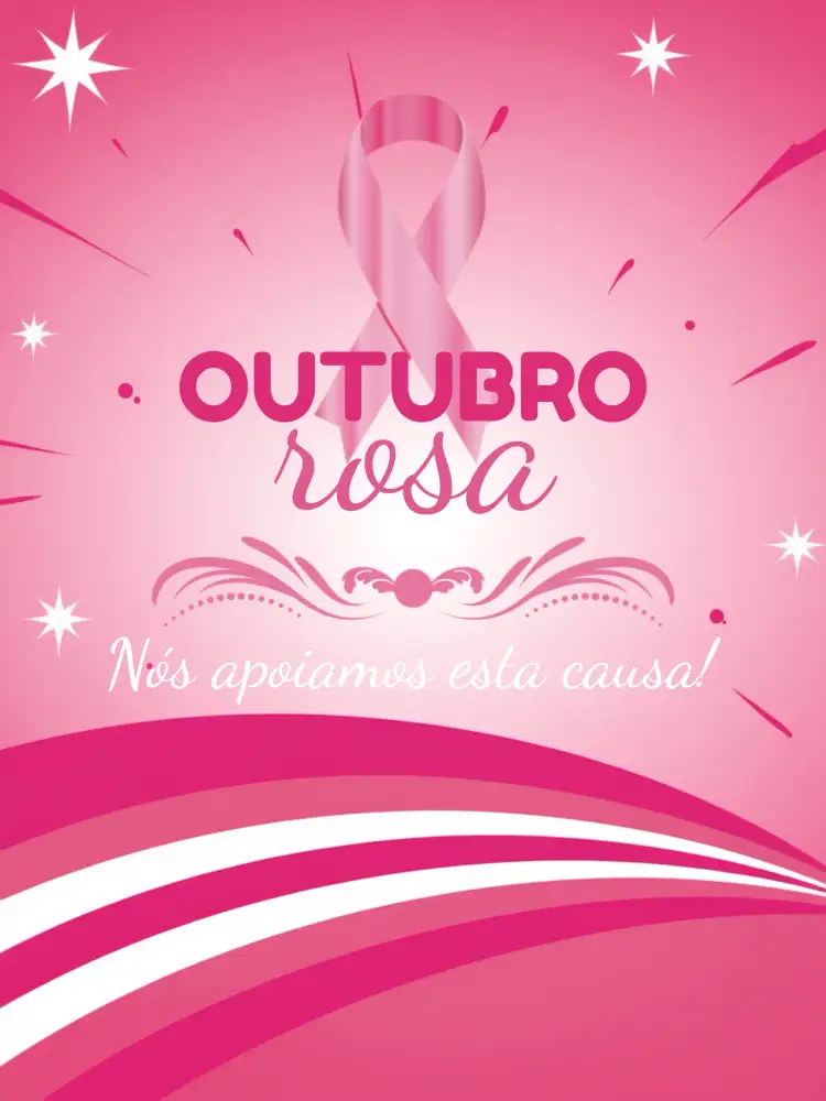 Convite Post Do Outubro Rosa Mama – tema Mais pesquisados rosa, minimalista, moderno, informativo, floral