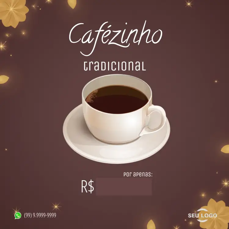 Convite Post Para Cafeteria Café – tema Mais pesquisados marrom, moderno, minimalista, café, estilo rústico