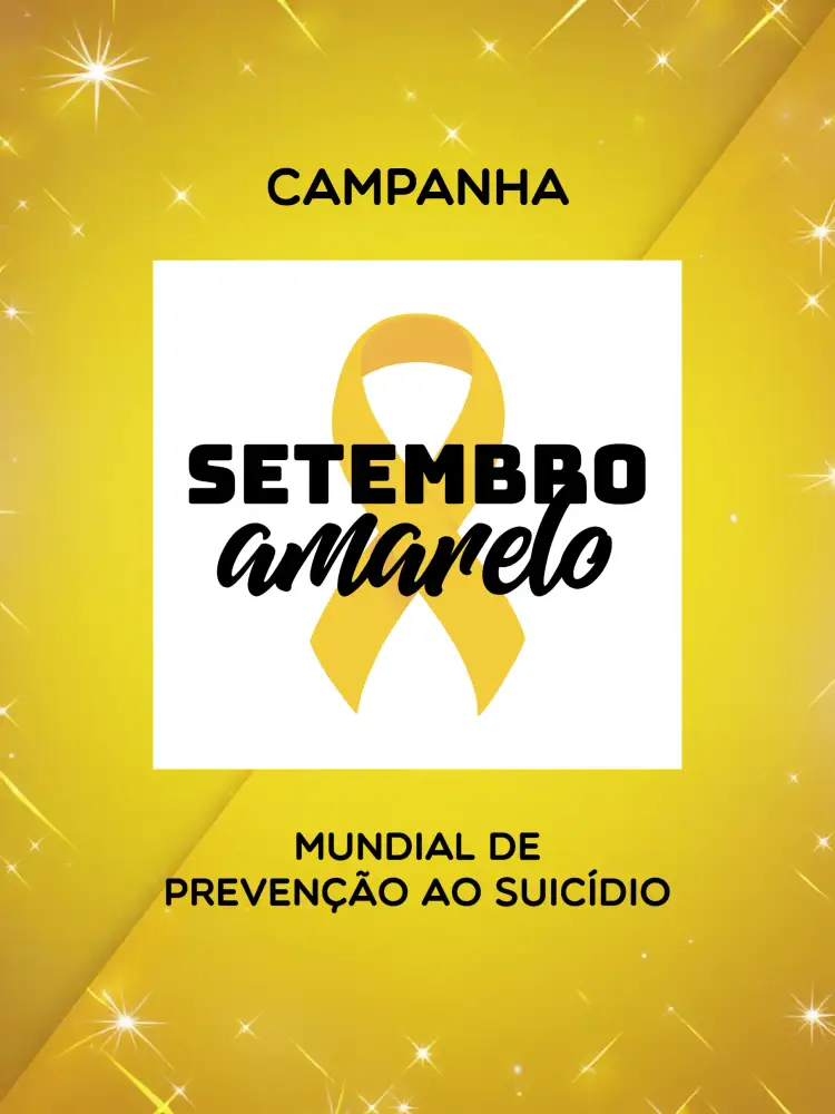 Convite Post Para Campanha Setembro Amarelo Combate – tema Mais pesquisados minimalista, moderno, impactante, sério, consciente