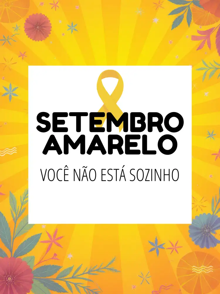 Convite Post Para Campanha Setembro Amarelo Solidão – tema Mais pesquisados minimalista, moderno, colorido, gráfico, inspirador