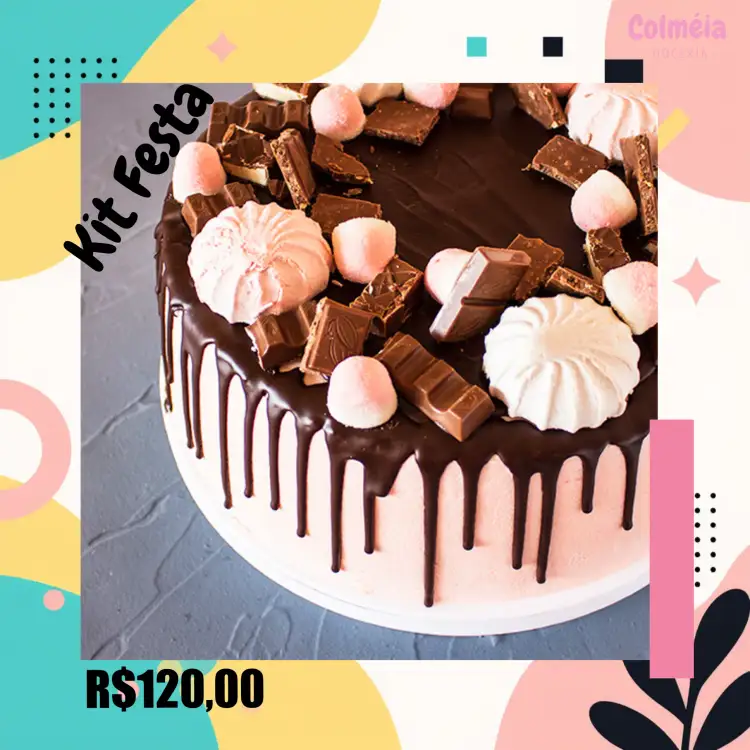 Convite Post Para Doceria Com Foto Promoção – tema Mais pesquisados colorido, doce, divertido, moderno, vintage, ilustrações de doces