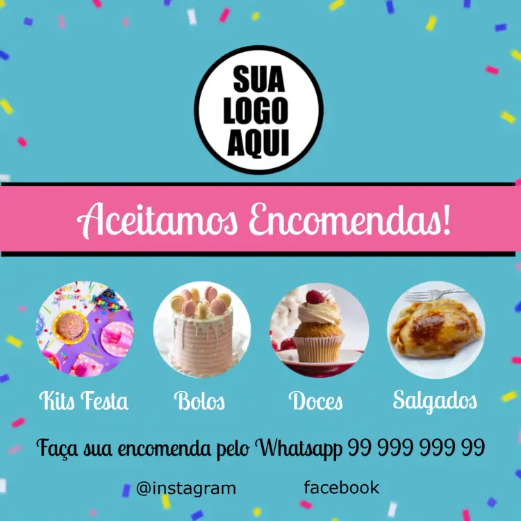 Convite Post Para Empresas De Doces E Festas Rosa