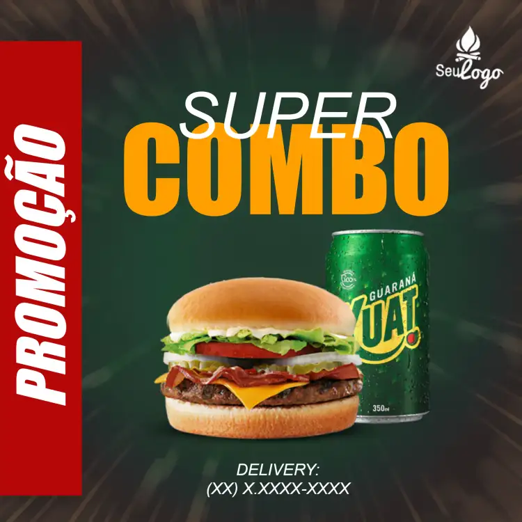 Convite Post Para Hamburgueria Branco – tema Mais pesquisados moderno, clean, divertido, colorido, jovial