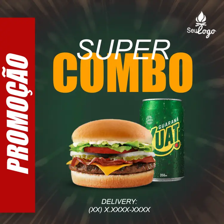 Convite Post Para Hamburgueria Branco