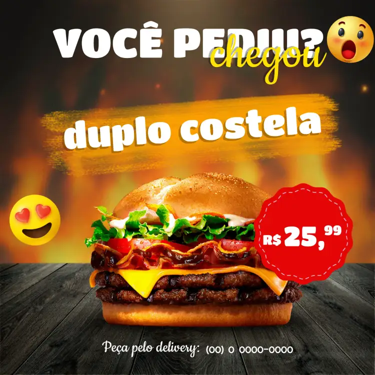 Convite Post Para Hamburgueria Colorido – tema Mais pesquisados colorido, divertido, moderno, jovial, vibrante