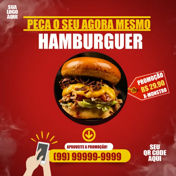 Convite Post Para Hamburgueria Instagram
