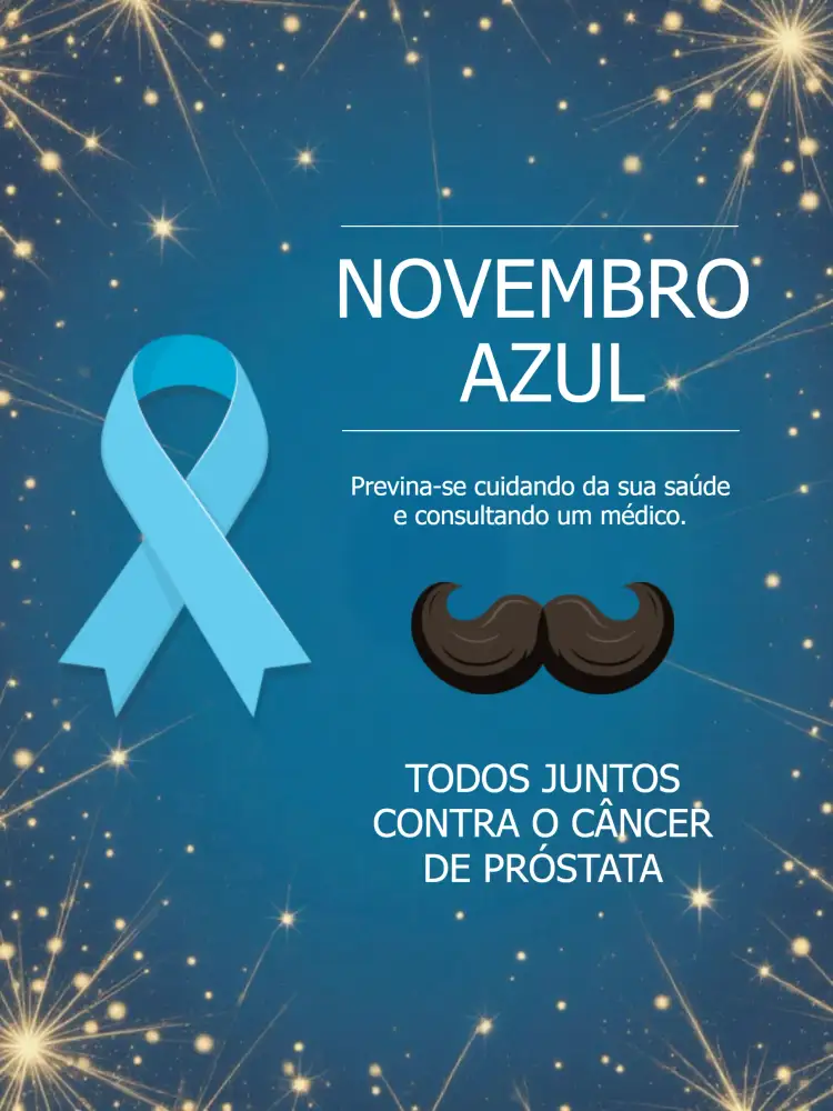 Convite Post Para Novembro Azul Campanha – tema Mais pesquisados azul, minimalista, moderno, clean, profissional